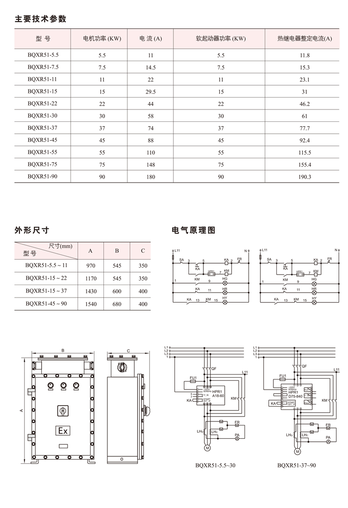 BQXR51系列防爆软起动器