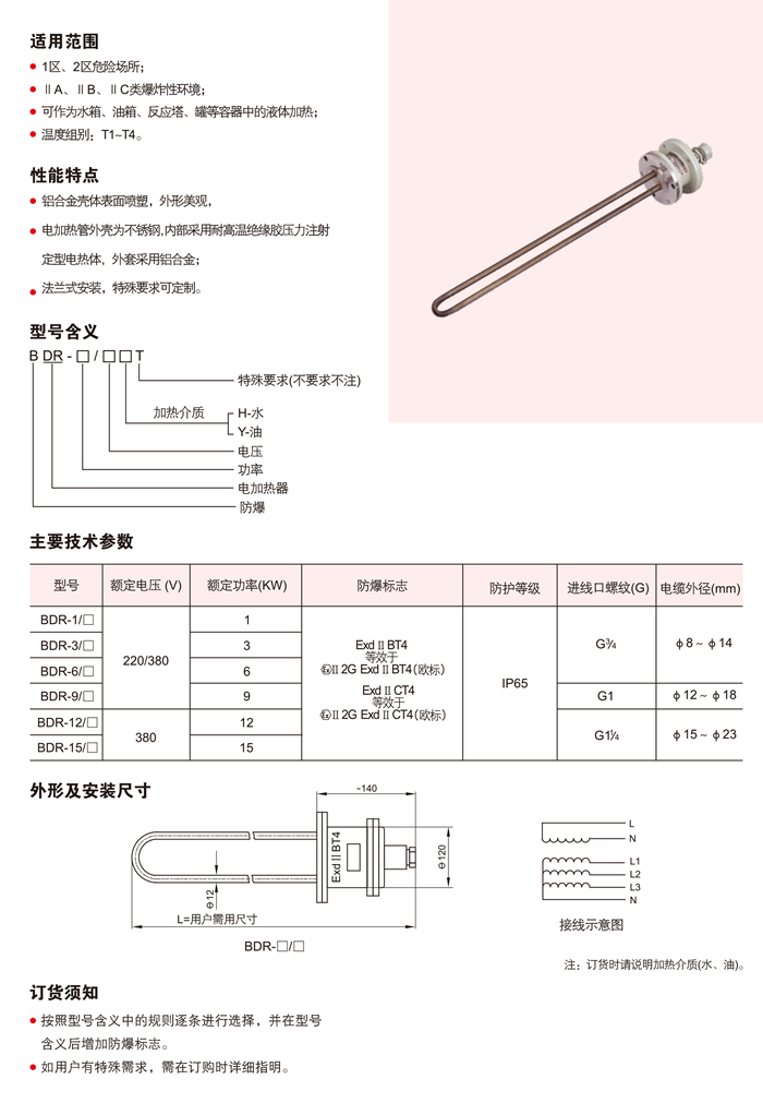 BDR系列防爆电加热器