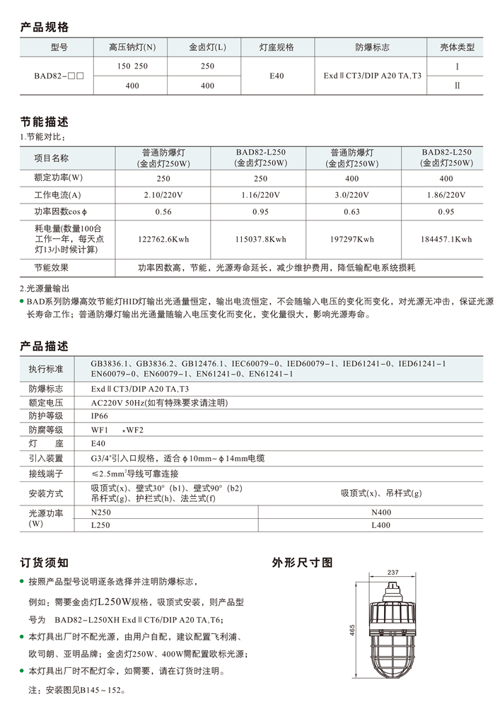 BAD82系列隔爆型防爆灯