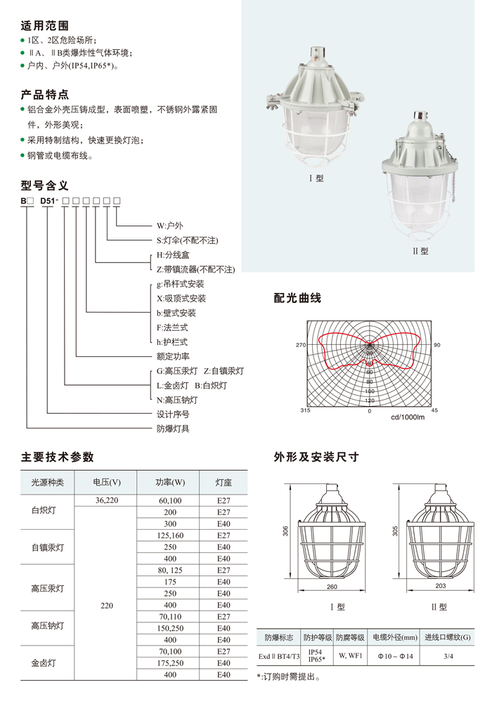 BD51系列防爆灯(IIB)