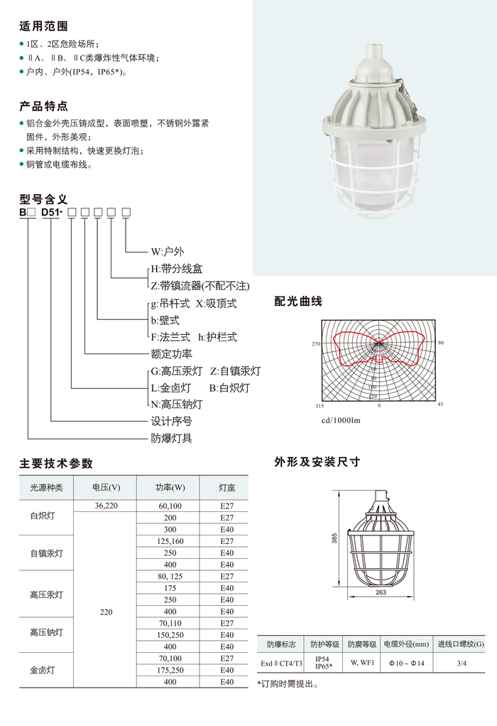 B51系列防爆灯(IIC)