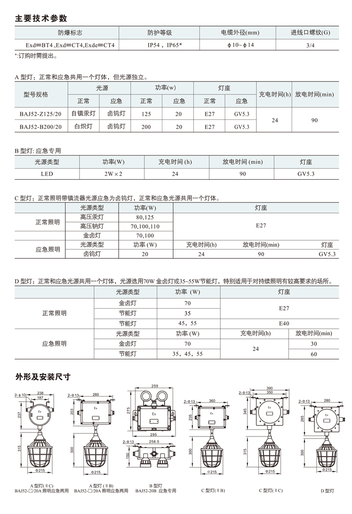 BAJ52系列防爆应急灯