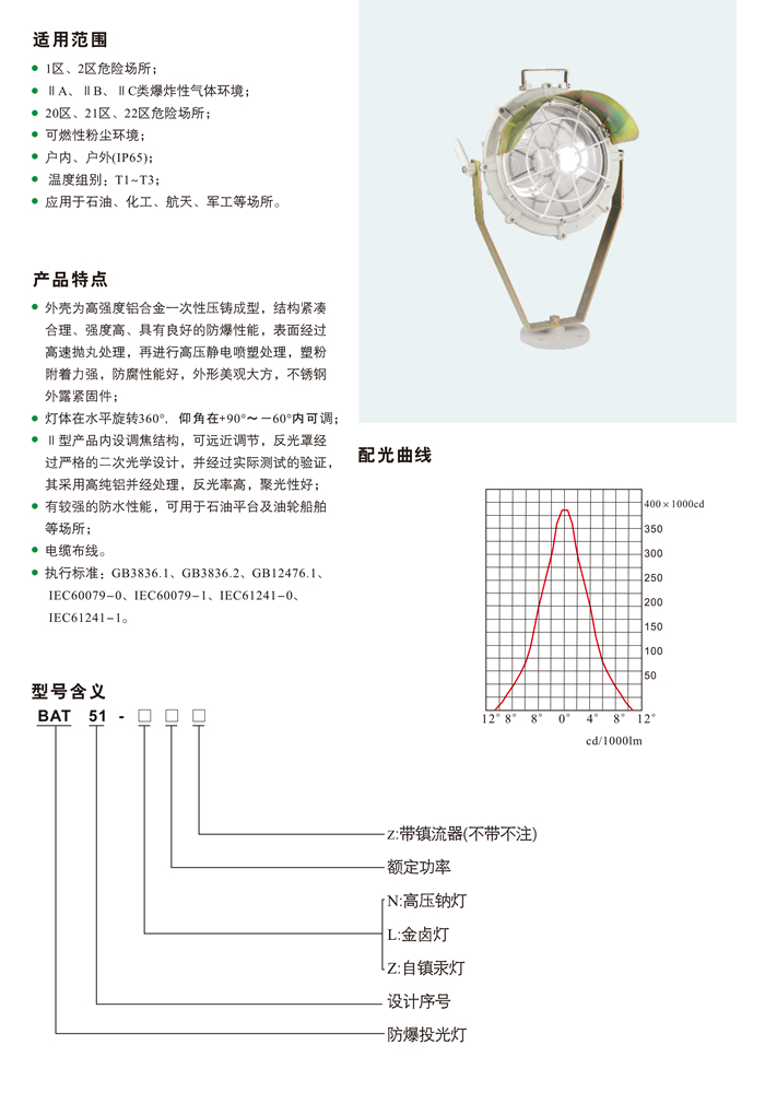 BAT51系列防爆投光灯