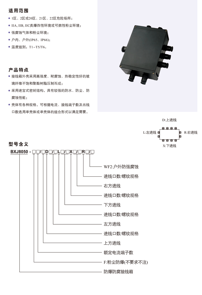 BXJ8050防爆防腐接线箱