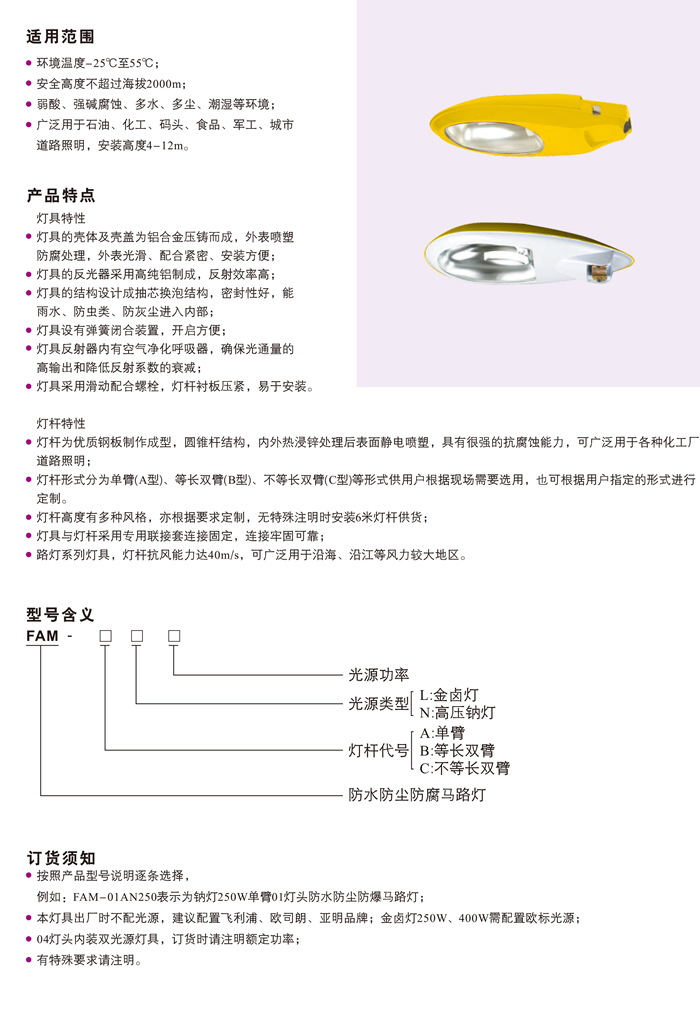 FAM系列防水马路灯