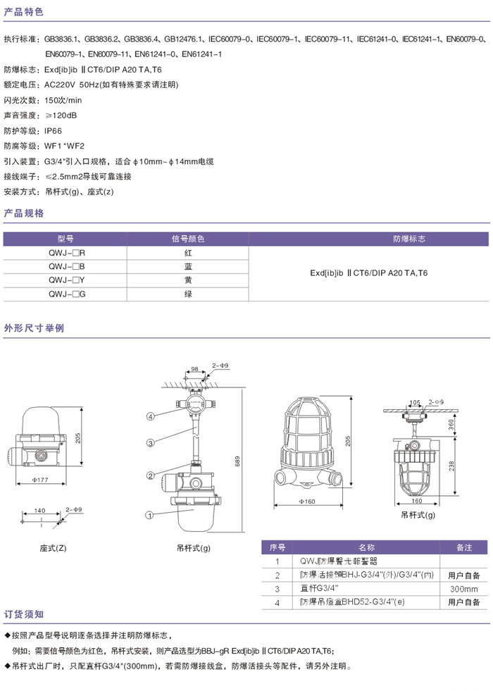 QWJ(BBJ)系列防爆声光报警器