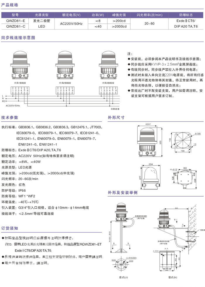 QWZD(BSZD)系列防爆LED警示灯